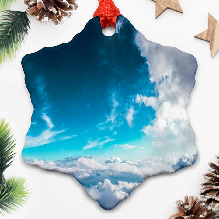 Landscape Sky Clouds Hd Wallpaper Ornament (Snowflake)