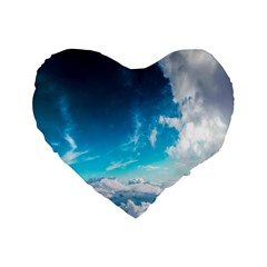 Landscape Sky Clouds Hd Wallpaper Standard 16  Premium Flano Heart Shape Cushions by artworkshop