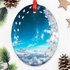 Landscape Sky Clouds Hd Wallpaper Oval Filigree Ornament (two Sides)