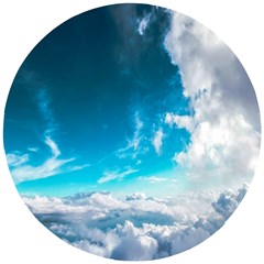 Landscape Sky Clouds Hd Wallpaper Wooden Puzzle Round by artworkshop