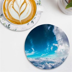 Landscape Sky Clouds Hd Wallpaper Uv Print Round Tile Coaster by artworkshop