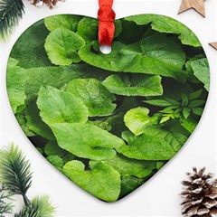 Layered Plant Leaves Iphone Wallpaper Ornament (heart) by artworkshop