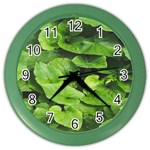 Layered plant leaves iphone wallpaper Color Wall Clock Front