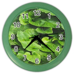 Layered Plant Leaves Iphone Wallpaper Color Wall Clock by artworkshop