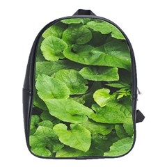 Layered Plant Leaves Iphone Wallpaper School Bag (large) by artworkshop