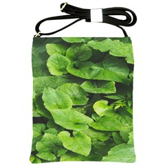 Layered Plant Leaves Iphone Wallpaper Shoulder Sling Bag by artworkshop