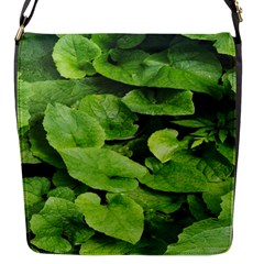 Layered Plant Leaves Iphone Wallpaper Flap Closure Messenger Bag (s) by artworkshop