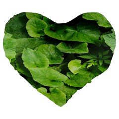 Layered Plant Leaves Iphone Wallpaper Large 19  Premium Flano Heart Shape Cushions by artworkshop