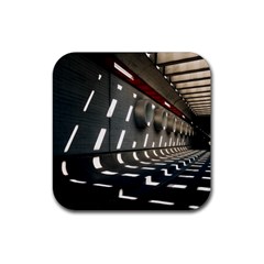 Leading Lines A Holey Walls Rubber Coaster (square) by artworkshop