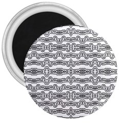 Black And White Tribal Print Pattern 3  Magnets