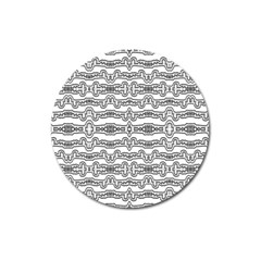 Black And White Tribal Print Pattern Magnet 3  (round)