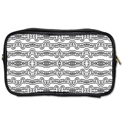 Black And White Tribal Print Pattern Toiletries Bag (two Sides)