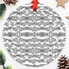 Black And White Tribal Print Pattern Ornament (round Filigree)