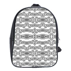 Black And White Tribal Print Pattern School Bag (xl)