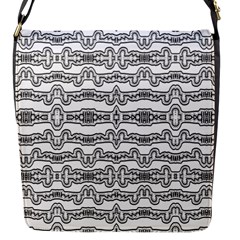 Black And White Tribal Print Pattern Flap Closure Messenger Bag (s) by dflcprintsclothing