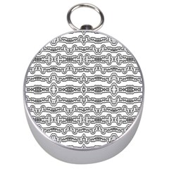 Black And White Tribal Print Pattern Silver Compasses by dflcprintsclothing