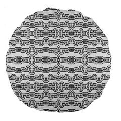 Black And White Tribal Print Pattern Large 18  Premium Flano Round Cushions