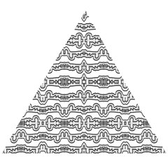 Black And White Tribal Print Pattern Wooden Puzzle Triangle by dflcprintsclothing