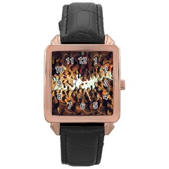 Art Installation Science Museum London Rose Gold Leather Watch  by artworkshop