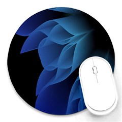 Abstract Blue Background Round Mousepad by artworkshop