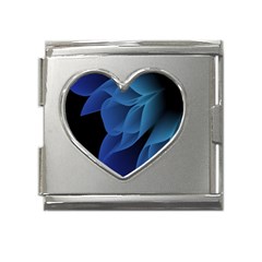 Abstract Blue Background Mega Link Heart Italian Charm (18mm) by artworkshop