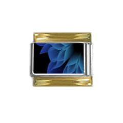 Abstract Blue Background Gold Trim Italian Charm (9mm)