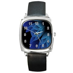 Abstract Blue Background Square Metal Watch by artworkshop