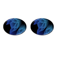 Abstract Blue Background Cufflinks (oval)