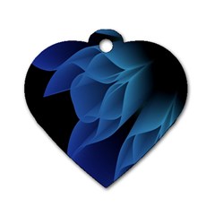 Abstract Blue Background Dog Tag Heart (one Side) by artworkshop