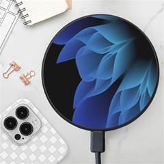 Abstract Blue Background Wireless Fast Charger(black) by artworkshop