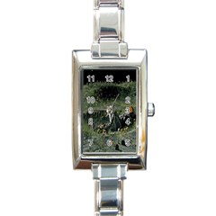 Astronaut Lying In Flowers Fantasy Rectangle Italian Charm Watch by artworkshop