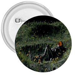 Astronaut Lying In Flowers Fantasy 3  Buttons by artworkshop