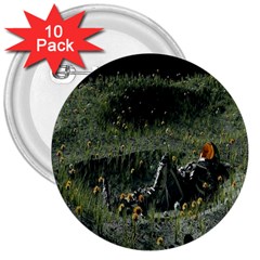 Astronaut Lying In Flowers Fantasy 3  Buttons (10 Pack)  by artworkshop