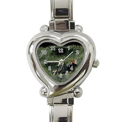 Astronaut Lying In Flowers Fantasy Heart Italian Charm Watch by artworkshop