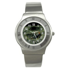 Astronaut Lying In Flowers Fantasy Stainless Steel Watch by artworkshop