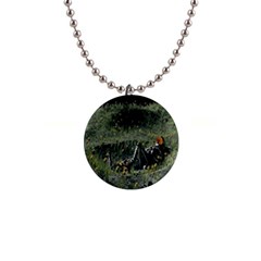 Astronaut Lying In Flowers Fantasy 1  Button Necklace by artworkshop