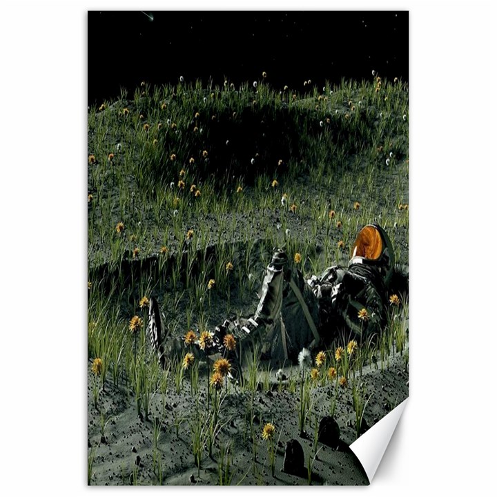 Astronaut Lying In Flowers Fantasy Canvas 20  x 30 