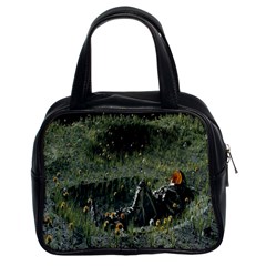 Astronaut Lying In Flowers Fantasy Classic Handbag (two Sides) by artworkshop