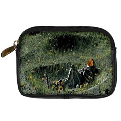 Astronaut Lying In Flowers Fantasy Digital Camera Leather Case