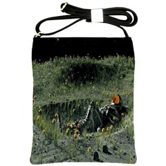 Astronaut Lying In Flowers Fantasy Shoulder Sling Bag by artworkshop