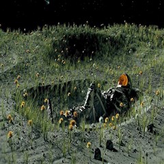 Astronaut Lying In Flowers Fantasy Play Mat (square)