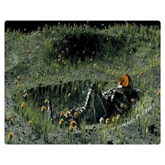 Astronaut Lying In Flowers Fantasy Premium Plush Fleece Blanket (medium) by artworkshop