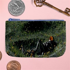 Astronaut Lying In Flowers Fantasy Large Coin Purse by artworkshop