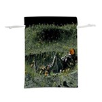 Astronaut Lying In Flowers Fantasy Lightweight Drawstring Pouch (M) Front