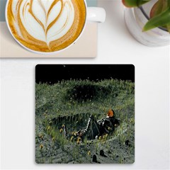 Astronaut Lying In Flowers Fantasy Uv Print Square Tile Coaster  by artworkshop