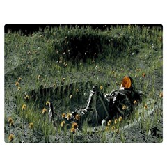 Astronaut Lying In Flowers Fantasy Premium Plush Fleece Blanket (extra Small) by artworkshop