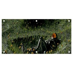 Astronaut Lying In Flowers Fantasy Banner And Sign 4  X 2  by artworkshop