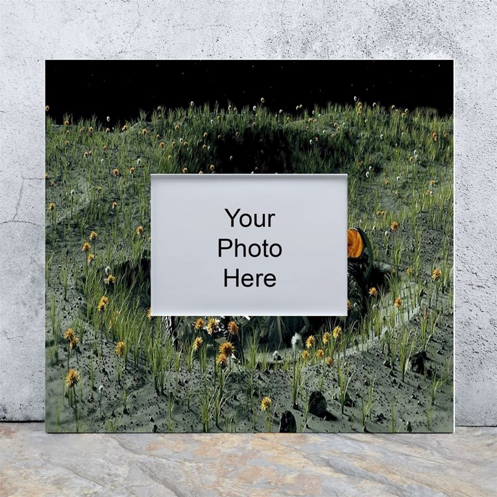 Astronaut Lying In Flowers Fantasy White Wall Photo Frame 5  x 7 