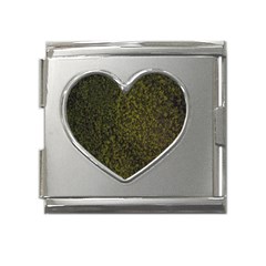 Green Grunge Background Mega Link Heart Italian Charm (18mm)