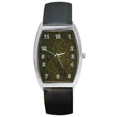 Green Grunge Background Barrel Style Metal Watch by artworkshop